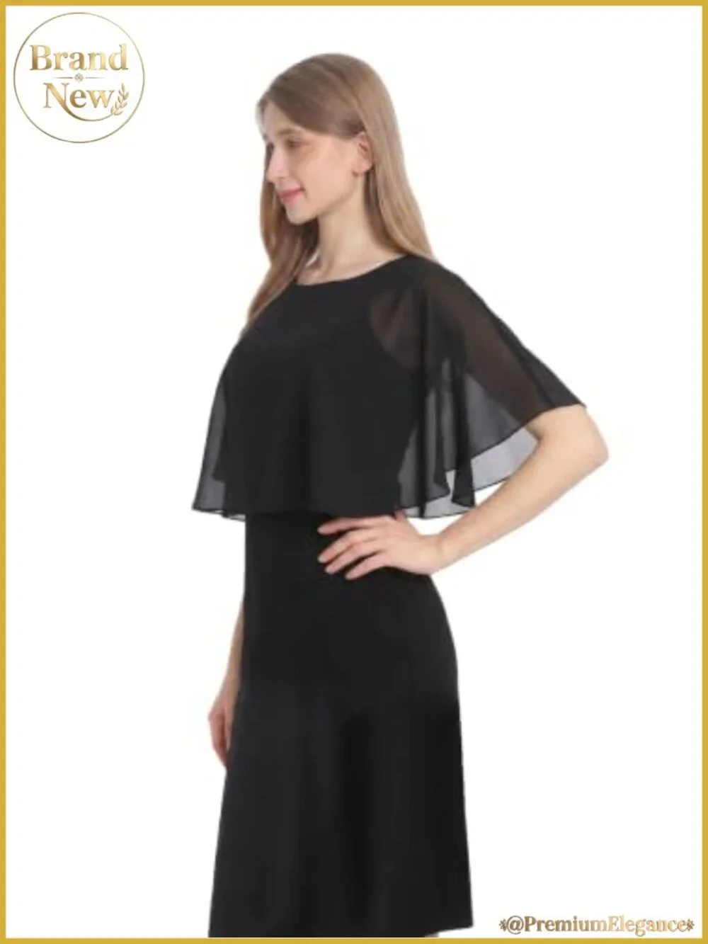 Chiffon Capelet Shawl Wrap for Evening Dress Cover Up One Size
